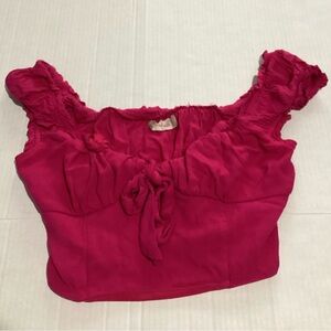 Altar'd State Fuchsia Ruffled Blouse